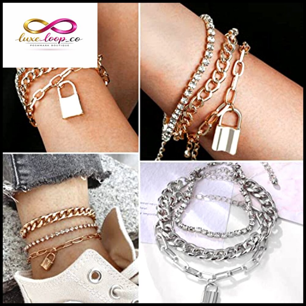 Stackable Chunky Dainty Bracelets Set Adjustable … - image 3